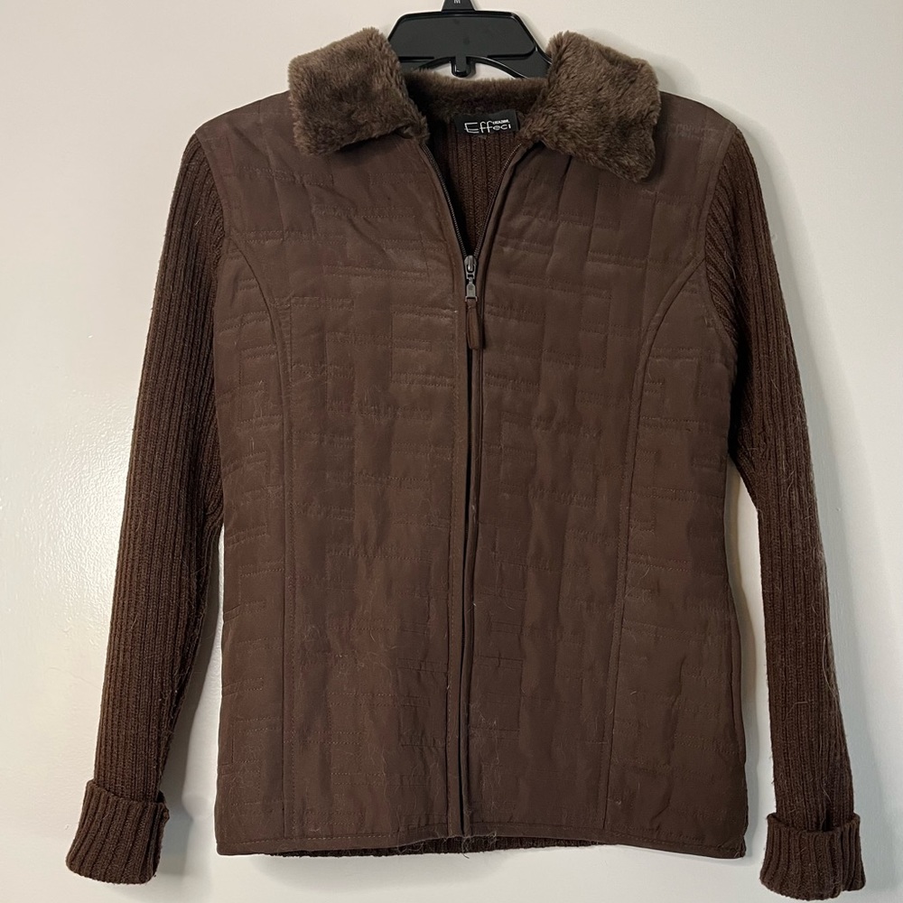 Designer sample! Brown knit jacket, sz M